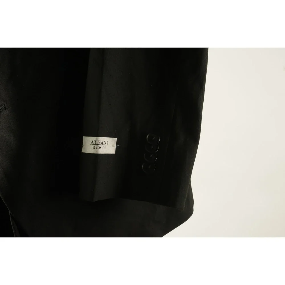 NWOT Alfani Performance Slim Fit Suit Jacket Blazer Men's 46R Black Notch Vented